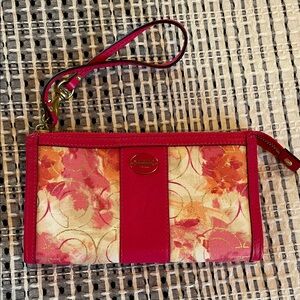 VINTAGE Coach pink and Cream Floral Wristlet